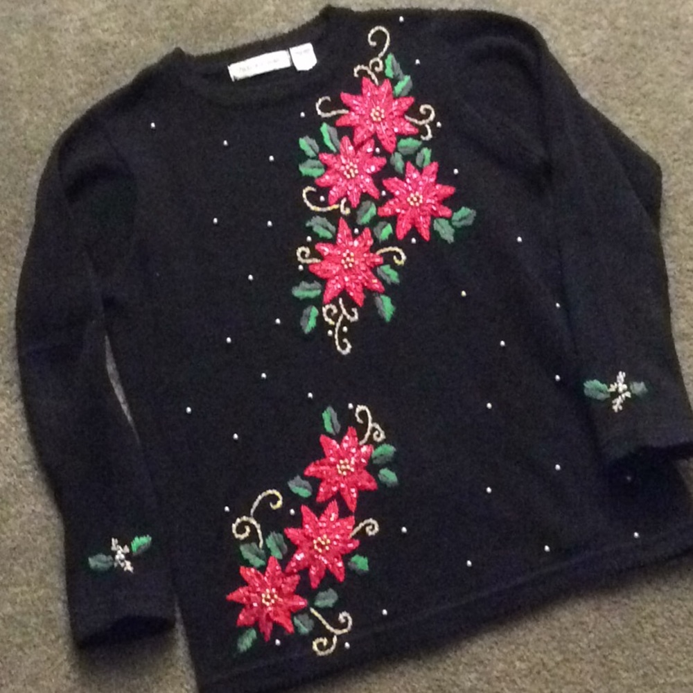 Poinsettia Christmas Sweater
